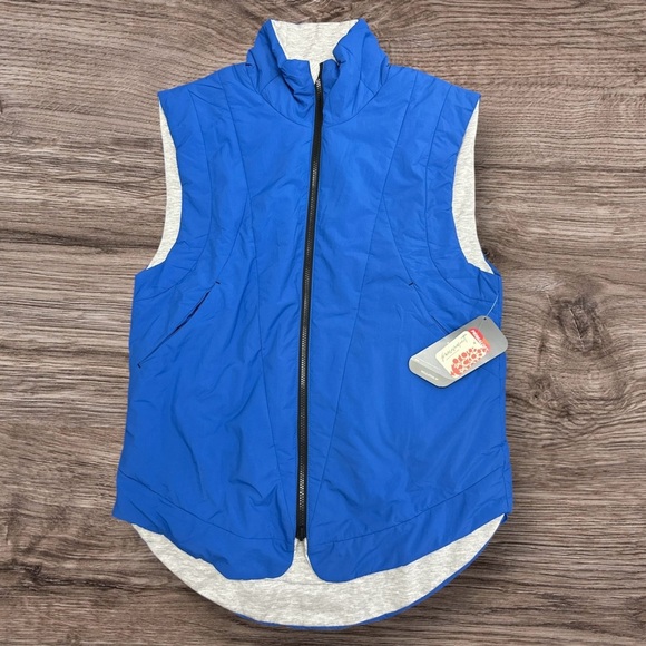 #7 NWT Free People Slalom Reversible Fleece in Stellar Blue - Picture 7 of 11